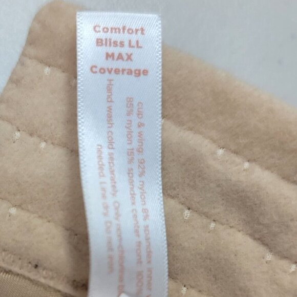 Cacique Comfort Bliss Lightly Lined Max Coverage Bra Tan 38F Underwire Wide Adj - Picture 10 of 14